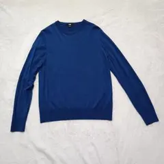 ユニクロ　メリノクルーネックセーター　レディースL　ブルー