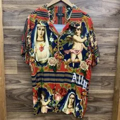 DOGTOWN 黒龍 ドッグタウン総柄 半袖 オープンカラーシャツ マリア XL