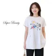 Super Beauty 半袖 Tシャツ パリモチーフ 丸首 新作のサムネイル