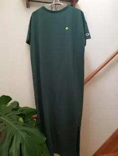 新品未使用!Champion カットソーワンピース FREE ダークグリーン