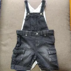 ダークグレー デニムオーバーオール 95cm未満