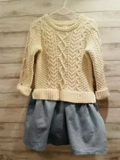 【GAP】ニットワンピース　デニム　切替
