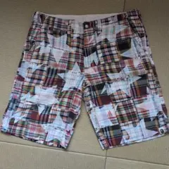 A BATHING APE ラブジェネチェック柄 カーゴショートパンツ XL - メルカリ