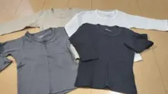 長袖リブシャツ 90サイズ 4色セット