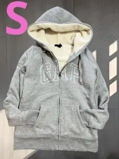 極美品　平成ギャル　レトロ　GAP 裏ボア　モコモコ　パーカー　グレー　S