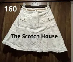 ［美品］The Scotch House　膝丈スカート　ホワイト　160cmのサムネイル