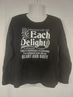 【タグ付き】カットソー　長袖　黒　レディース(XLサイズ)