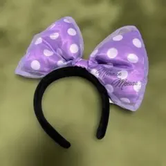 ディズニーカチューシャ(水玉模様カチューシャ 紫)