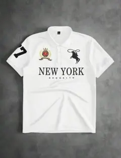 ポロシャツ白 S ビッグポニー swag y2k fJ NEWYORK yokoのサムネイル
