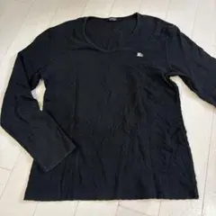 BURBERRY BLACK LABEL ブラック Vネックカットソー