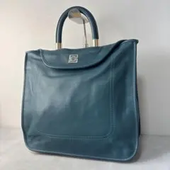 未使用品✨ゲラルディーニ トートバッグ シボ革 レザー グリーン トップハンドル