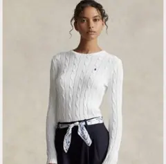 し*ろ様 Polo Ralph Lauren ホワイト ケーブルニット M