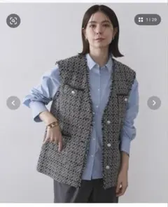 OPAQUE.CLIP ツイードVネックベスト