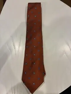 【美品】Brooks Brothers ネクタイ 小紋柄 オレンジ