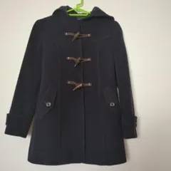 ネイビー ダッフルコート フード付き