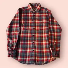 フランネル長袖シャツ / 赤と青のチェック柄/ユニクロ