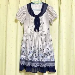 axes femme アクシーズファム マリン柄 セーラーワンピース