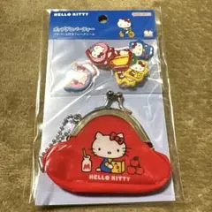 ハローキティ ポップデコパーティー プチパース付きフレークシール がま口