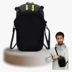 スマホショルダーバッグ ブラック最大6.5インチ対応 防水 ダブルファスナー