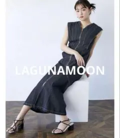 大人気✨ラグナムーン フレア スリーブ デニム ワンピース ブラック Sサイズ