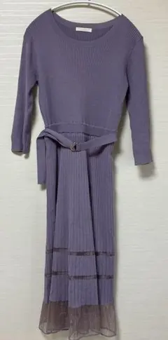 PROPORTION ニットロングワンピース ラベンダー