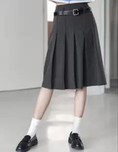 SHEIN シーイン　プリーツグレースカート　膝丈　シンプル　韓国系のサムネイル