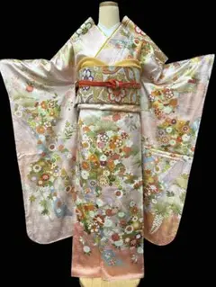 白い花柄 振袖 振袖7点セット 振袖フルセット 成人式 正絹 - メルカリ
