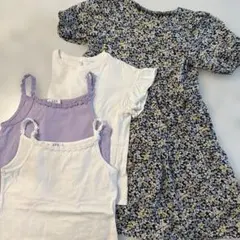 GU 花柄 半袖ワンピースなど130サイズ4点