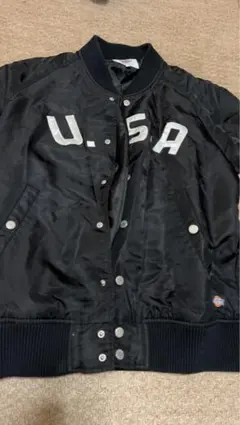 U.S.A.刺繍ナイロンボンバージャケット