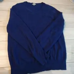 UNIQLO カシミヤ100% Vネックセーター ネイビー M