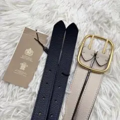 未使用タグ付き　バーバリー　リントン ダブルストラップ レザーベルト　レディース