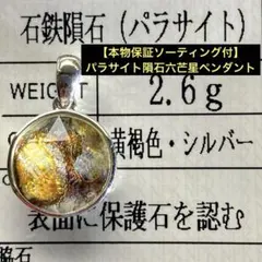 値下げ交渉可 IMCA保証書付き　石鉄隕石　セリコ（Sericho）　パラサイト　スライス171g　カンラン石が良好、美麗標本！ 鑑定書付き セリコ隕石 パラサイト隕石のネックレス バチカンシルバー