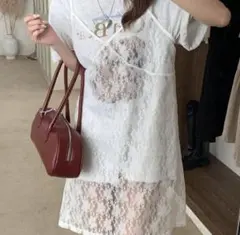 SHEIN ホワイトレースキャミワンピース Sサイズ