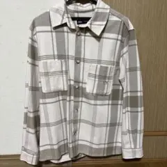 ZARA ホワイトベージュチェックシャツ Mサイズ