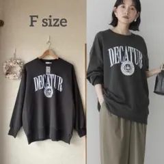 AMERICAN HOLICカレッジロゴクラックプリント裏毛プルオーバー★F新品