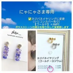 にゃにゃさま　専用ページ【No.308】ネジバネイヤリング（シリコンカバー有り）