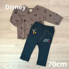 ディズニー　ミッキーマウス 薄手トレーナーとパンツセット　70cm