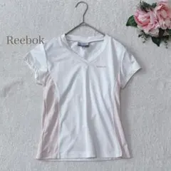 リーボック Tシャツ レディース スポーツウェア M ホワイト ピンク 吸汗速乾のサムネイル