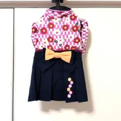 犬服 花柄着物袴デザイン3号ロング