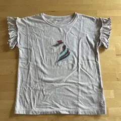 GLOBAL WORK ユニコーン柄 スパンコールTシャツ 140 薄紫色 女児