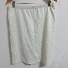 一点物　ホワイト フレアスカート ゴムウエスト