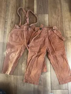 MARKEY’S サロペット 2枚セット オレンジ パンツ 100 双子 お揃い
