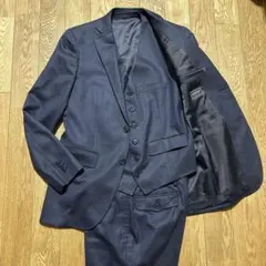 THE SUIT COMPANY 3ピーススーツ　ネイビーACTIVAストレッチ