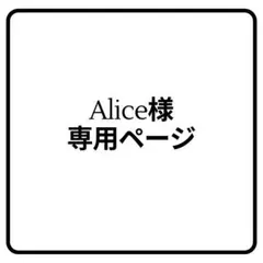 Alice様専用ページ