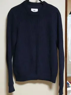 S*h様 Folk ネイビー リブ編みセーター S