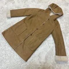 【grove】レディース L フェイクムートンフードコート　キャメル