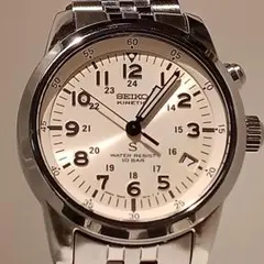 完動品【二次電池新品】SEIKO Sサスミリタリー 5M22-6C20 パール
