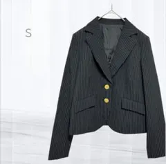 全日本婦人子供服業組合連合 ブレザー ジャケット 黒 ストライプス フォーマル