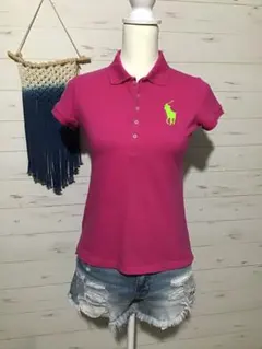 ★ラルフローレン★ビッグポニー Y2K sports ポロ ピンク