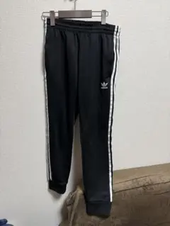 adidas originals トラックパンツ ラインパンツ 黒トレフォイル